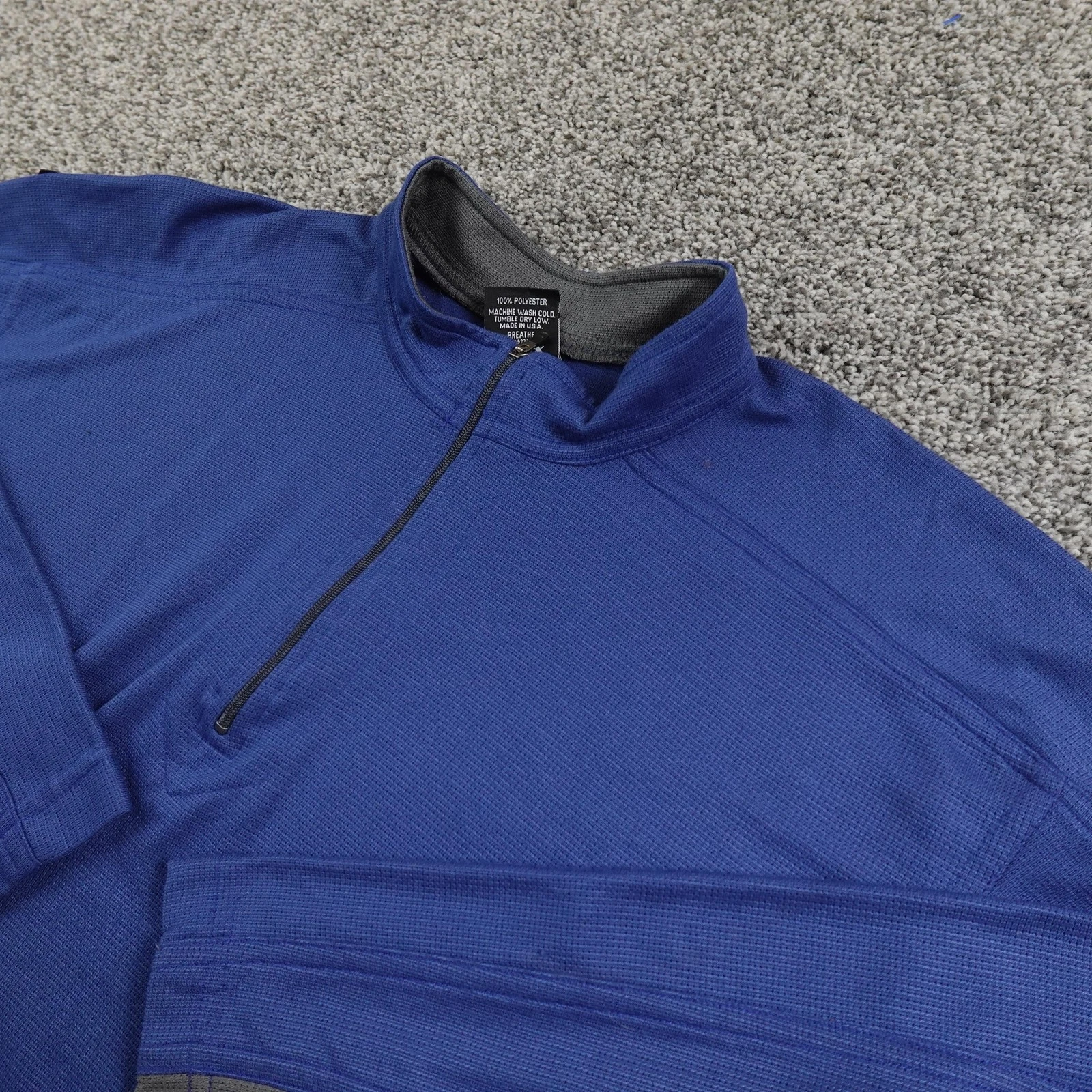 PrAna Pullover Mens M Blue 1/4 Zip Baselayer Shirt Sweatshirt Hiking Outdoor USA