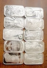lot of 10 - 1 oz silver bar .999 fine
