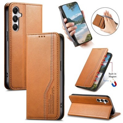 Business Flip Wallet Case+Elastic Wristband For Samsung Galaxy A56 A71 A55 A16