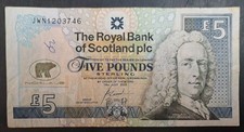 2005 Scotland, Royal Bank 5 Pounds P365, JWN1203746, Jack Nicklaus.