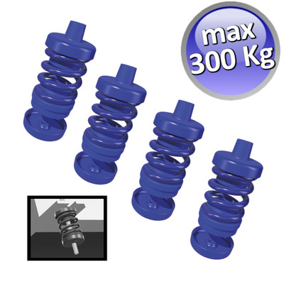 Feder-Antivibrator für kanal. VMC & Innengeräte, max. 300 kg, blau, 4 Stk