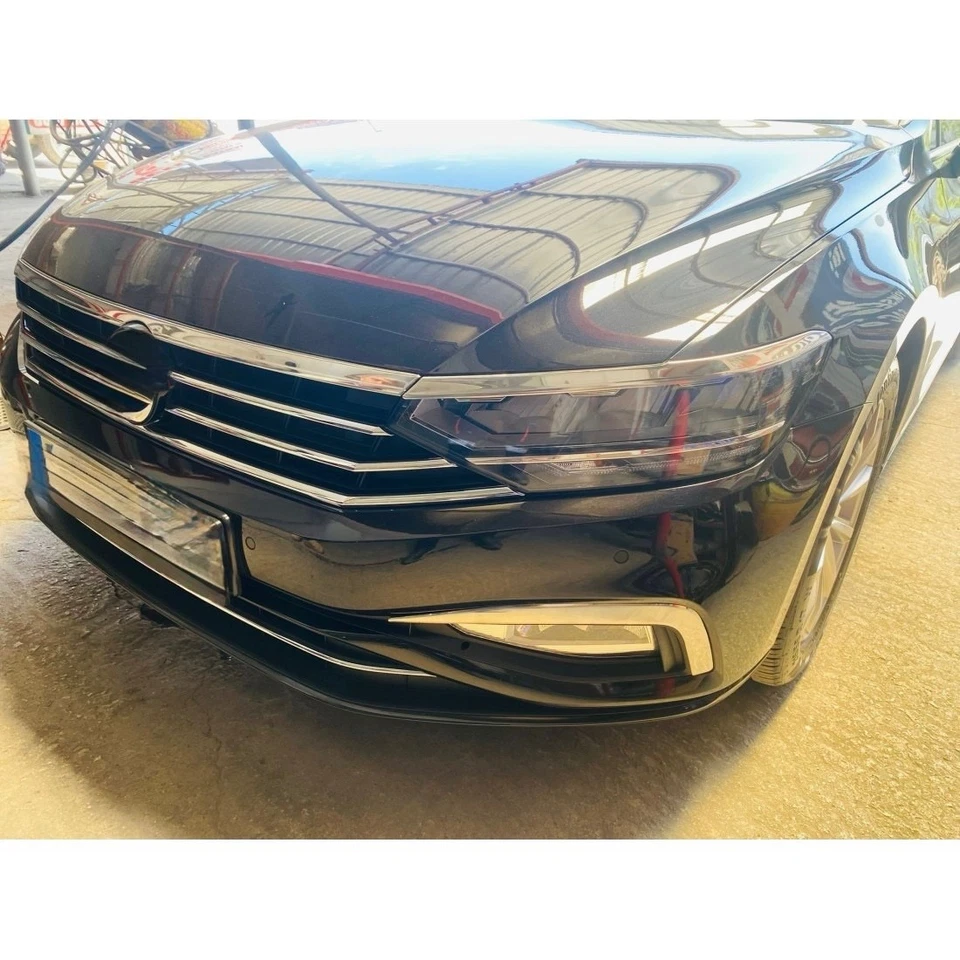 Borde de párpados de faros cromados para Volkswagen Passat B8.5 2019+ 3 piezas Foto 2 de 4