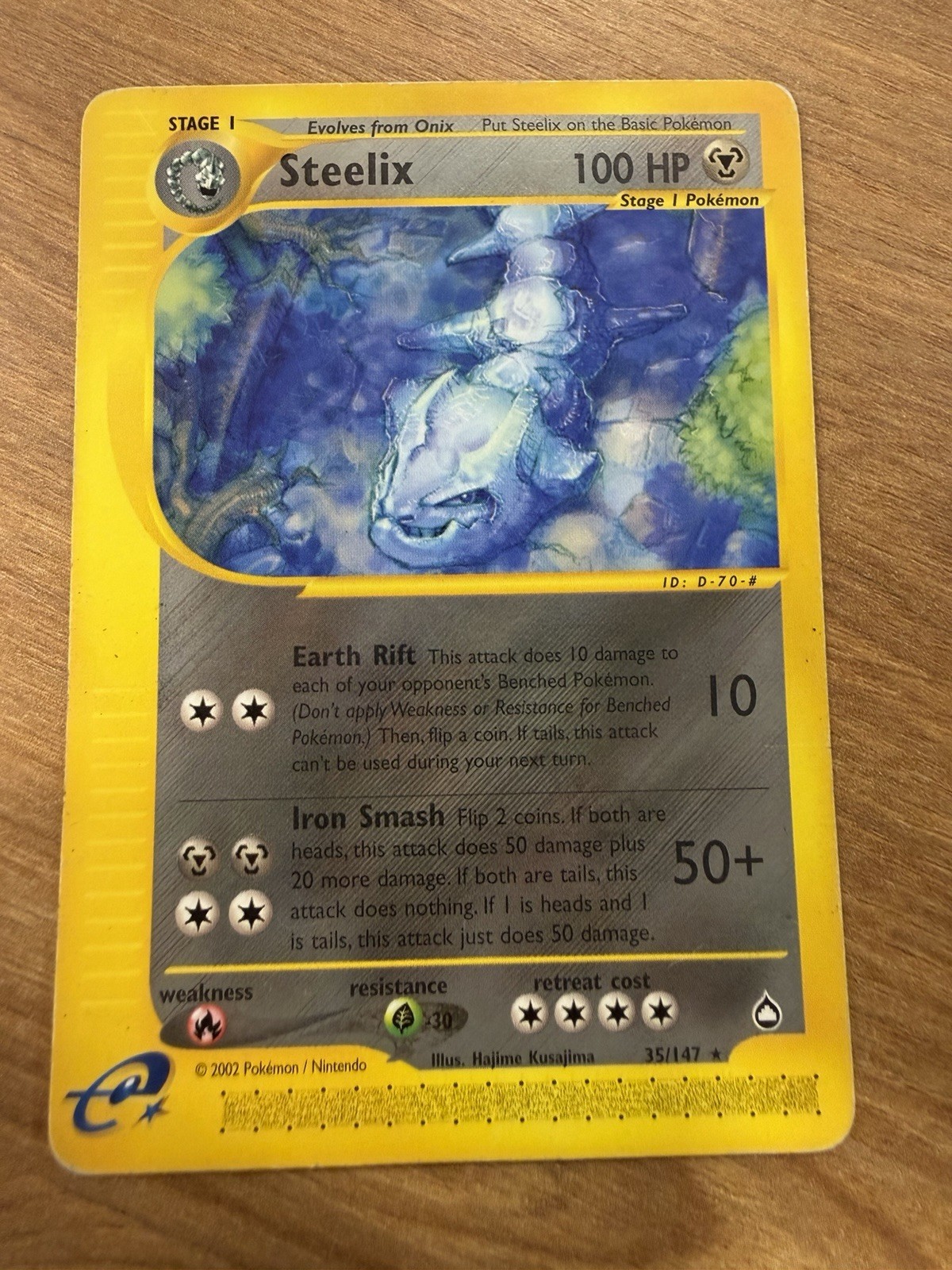 Steelix 35/147 Aquapolis RARE (Non-Holo) Pokemon e-Reader Card 2002 MP FAST SHIP