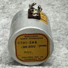 SHALLCROSS C720-2A3 100,000 OHMS POT ATTENUATOR FOR DIY TUBE PREAMP MIXER