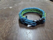 Paracord Bracelet Teal, Green, Black Clip