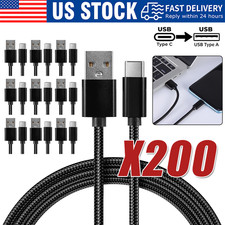 Lot USB-A to Type-C Fast Charging Data SYNC Charger Cable Cord 3/6FT LONG