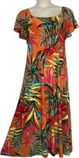 Attitudes by Renee Exotic Tropical Bird of Paradise 3X Como Jersey Pockets Dress