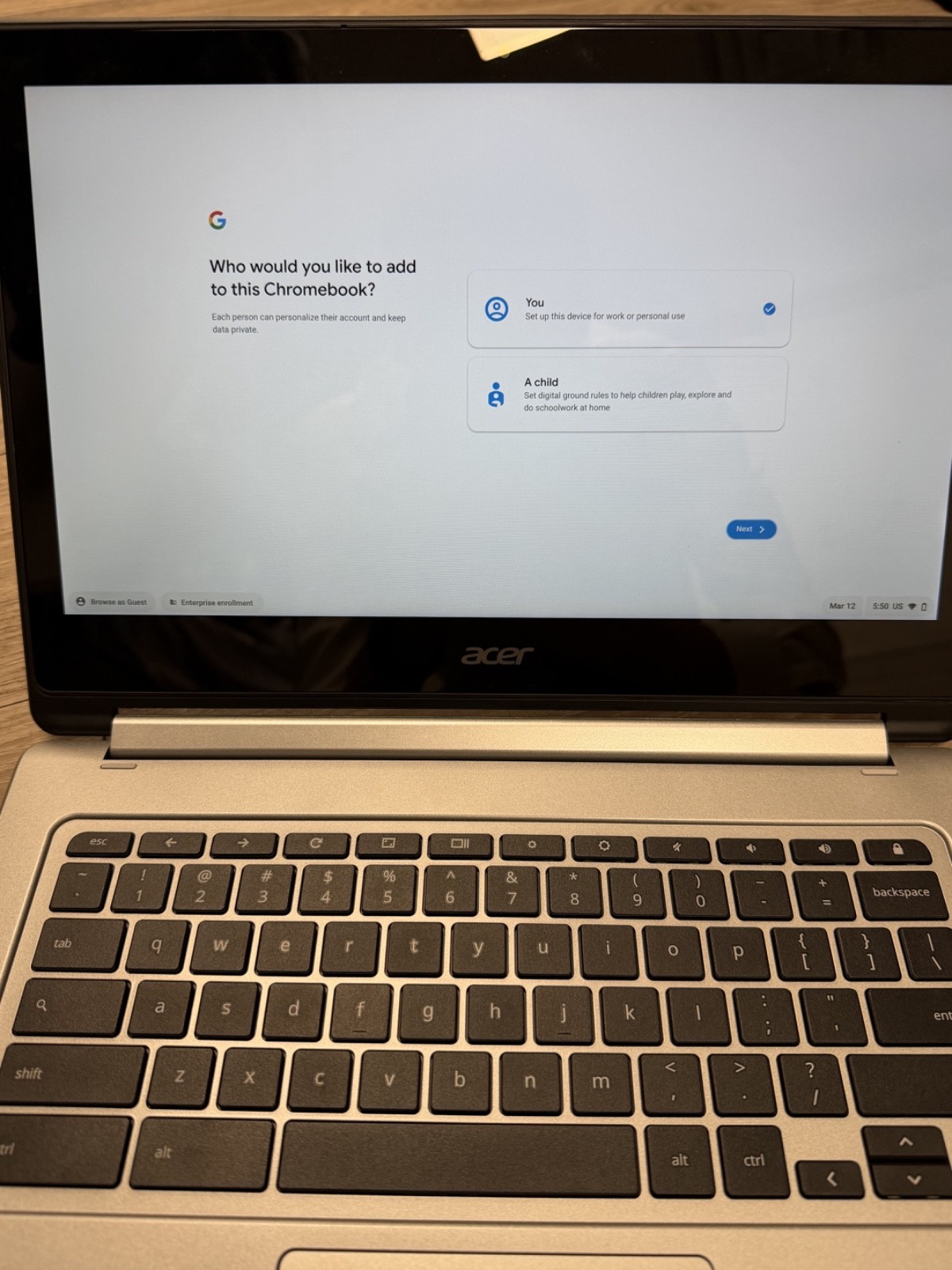 Acer Chromebook R13 CB5-312T N16Q10 13.3" Touch 2-in-1 Flip 