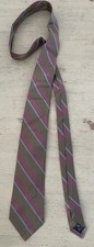 Polo Ralph Lauren Hand Made in USA Vintage Stripe Silk Tie in Taupe (Multi)