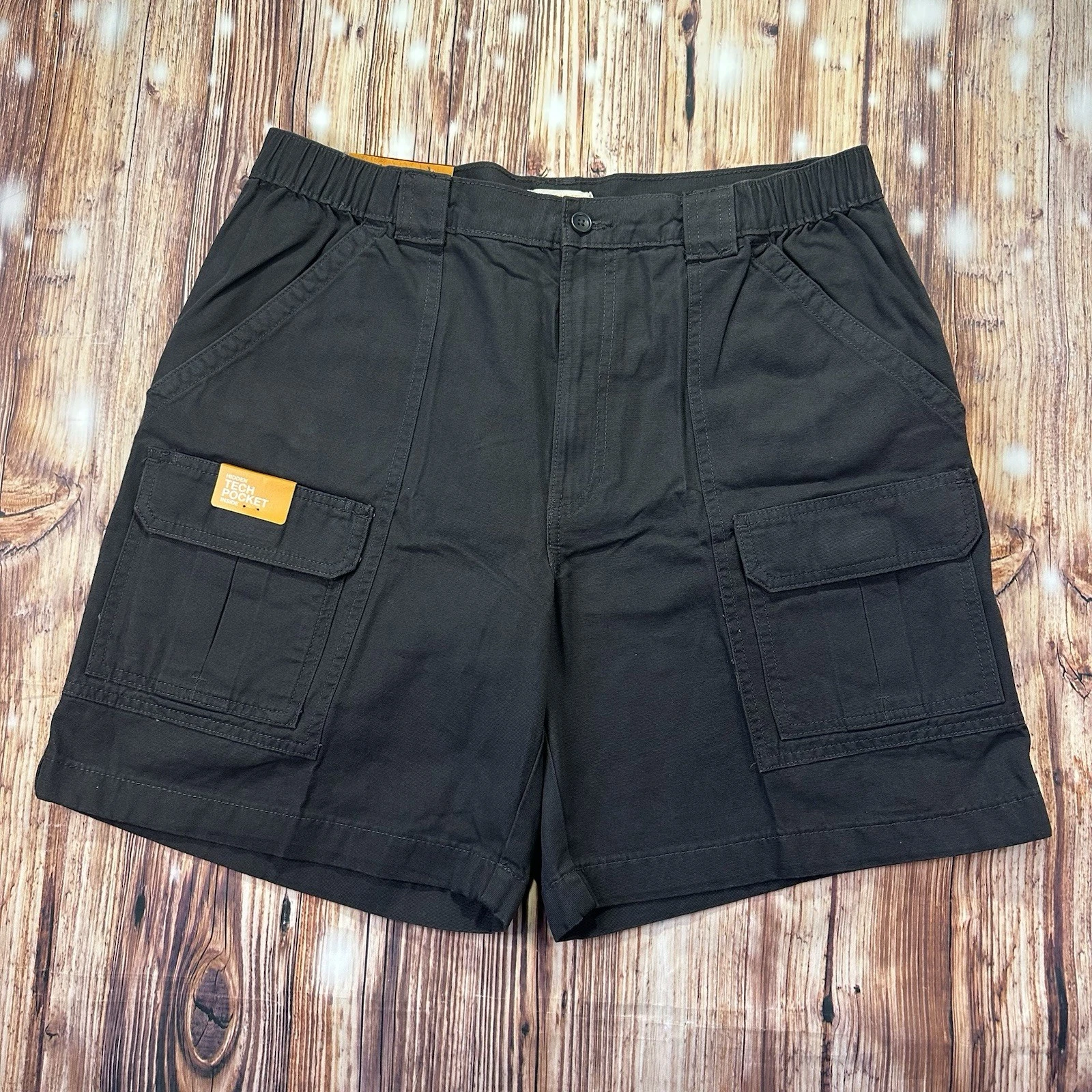 Savane Men's Hiking Cargo Shorts Dark Gray With Comfort Waistband Size 36