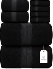 Luxury Bath Towel Set of 8 Pieces 100 Turkish Cotton Highly Absorbent Towel...