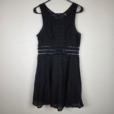 Free People Black Whimsigoth Size 12 Mini Dress