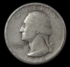 1934 D • Washington Quarter 25C - F/VF++++ *Better Date* - 90% Silver USA #7