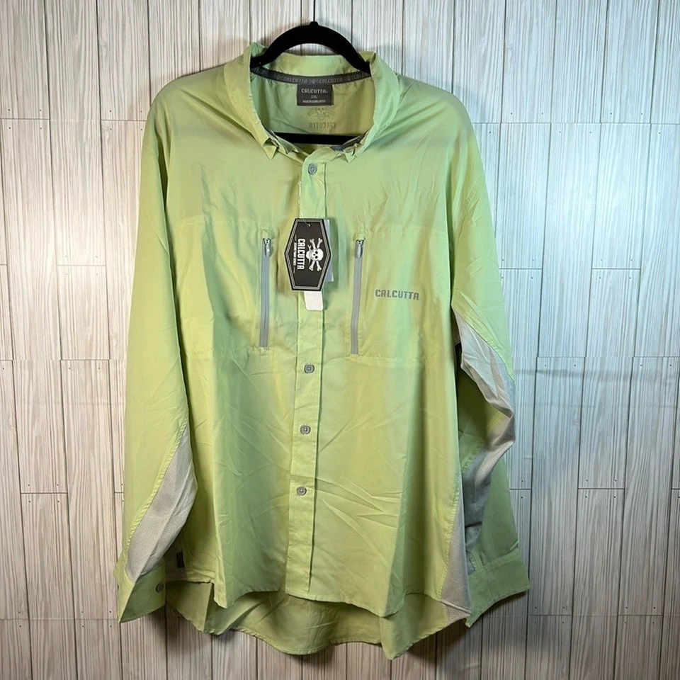 Calcutta Long Sleeve Performance Fishing Shirt Light Green Size 2XL NWT/NEW - Image 4 of 4