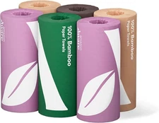 100% Bamboo Paper Towels, 6 Rolls, 2 Ply, FSC Certified, 150 Sheets, 900 Count,