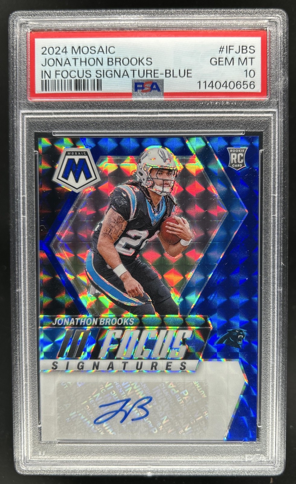 Jonathon Brooks Panini Mosaic in Focus Signatures #IFJBS Blue