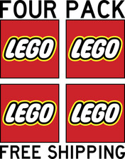 FOUR PACK RED LEGO VINYL DECAL STICKER LABEL ...