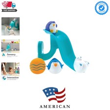 Penguin Slide Bath Toy Play Set with 4 Bath Squirters - Baby Bath Toys for Bo...