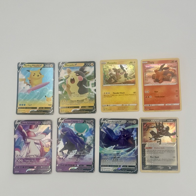 Pokemon TCG V Full Art Lot x8 Surfing Pikachu Calyrex Corviknight Sylveon Mixed