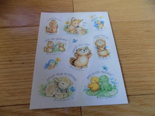 Vintage Ambassador 1985 Sheet Stickers Hallmark Jesus God Animals Love