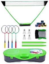 Portable Badminton Net Set,Folding Volleyball Badminton Net,4 Professional Gr...