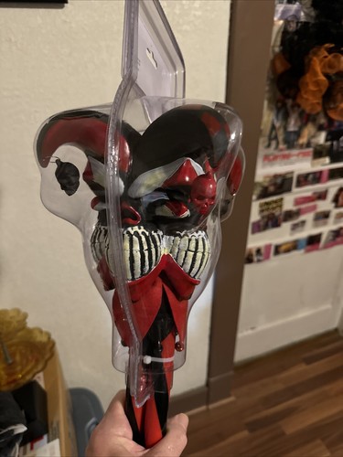 Krazed Jester Cane -Staff Harley -Black Red Costume Halloween Cosplay Adult Teen - Picture 4 of 12