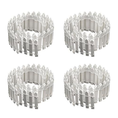 4 Pack 35-Inch Miniature Fairy Garden Fence Long Garden Ornament Fence White - Picture 6 of 6