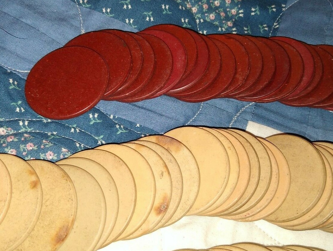 127 Vintage Poker Chips really nice antique rare possibly wood? eBay