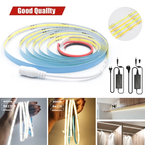 2m-5m 12V 24V COB LED tira cinta sin punto de luz blanco cálido blanco frío  - Imagen 1 de 23