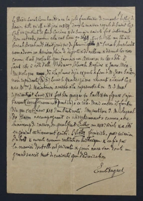 Auguste-Émile FAGUET - MANUSCRIT AUTOGRAPHE SIGNÉ, Théâtre Sarah BERNHARDT - Photo 1/3