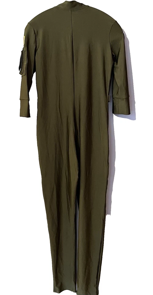 Top Gun Maverick Paramount Flight Jumpsuit Aviator Sexy Costume Green M 6-8 - Image 2 of 4