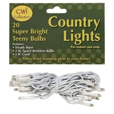 Farmhouse Bright White Teeny Rice Light Strand 20 White Cord Incandescent