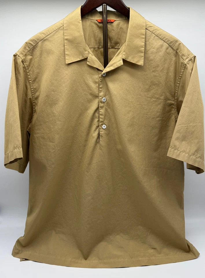 Camisa Barena Venezia Manga Corta Mostaza Pull Over 1/4 Abotonada - 48 Hombres Foto 2 de 4