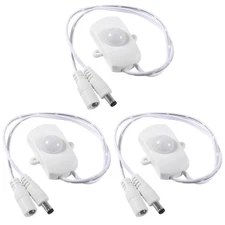 3Pcs DC 5V-24V 5A PIR Sensor LED Motion Sensor Switch,Body Infrared Sensing Cont