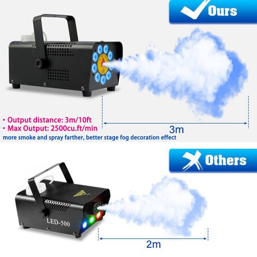 500W Smoke Fog Machine RGB Muti Color LED DJ Party Wedding Stage Light w/ Remote - Picture 3 of 12