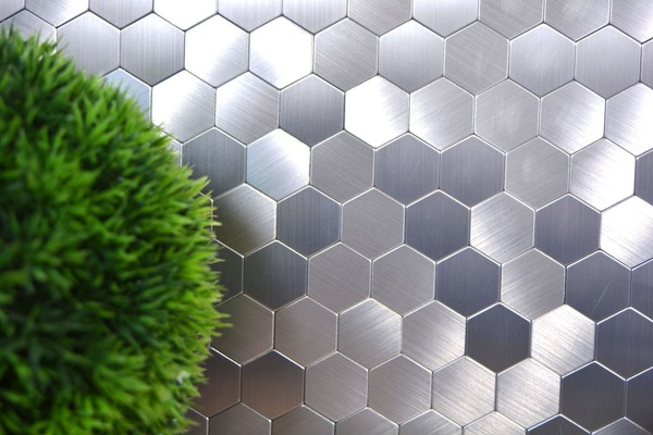 Metall Mosaik Fliesen Selbstklebend KüChenrüCkwand Wand Dekoration Edel Design-image