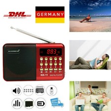 FM Radio Mini Lautsprecher Musikbox mit Akku USB SD Karte MP3 Player Batteries