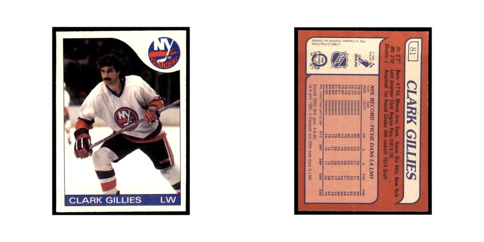 Clark Gillies 1985 O-Pee-Chee #81 New York Islanders Hockey Card NM - Image 3 of 3