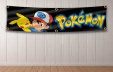 Pokemon Trading Banner 2x8 Ft Flag Card Gamer Collectors Wall hanging Room Decor