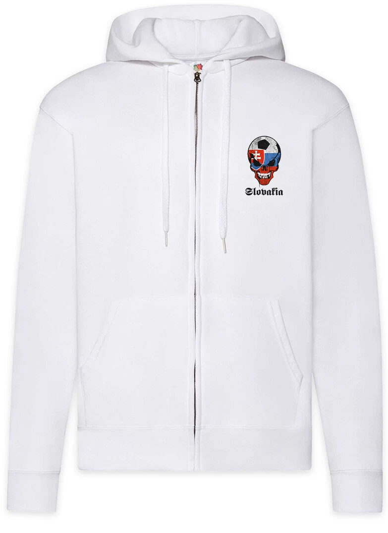 Slowakia Football Skull Flag Zipper Hoodie Flagge Fan Fußball Slowakai
