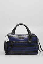 NWT Coach Bleecker Small Toaster Embossed Woven Leather Satchel 30471 SV/Multi 