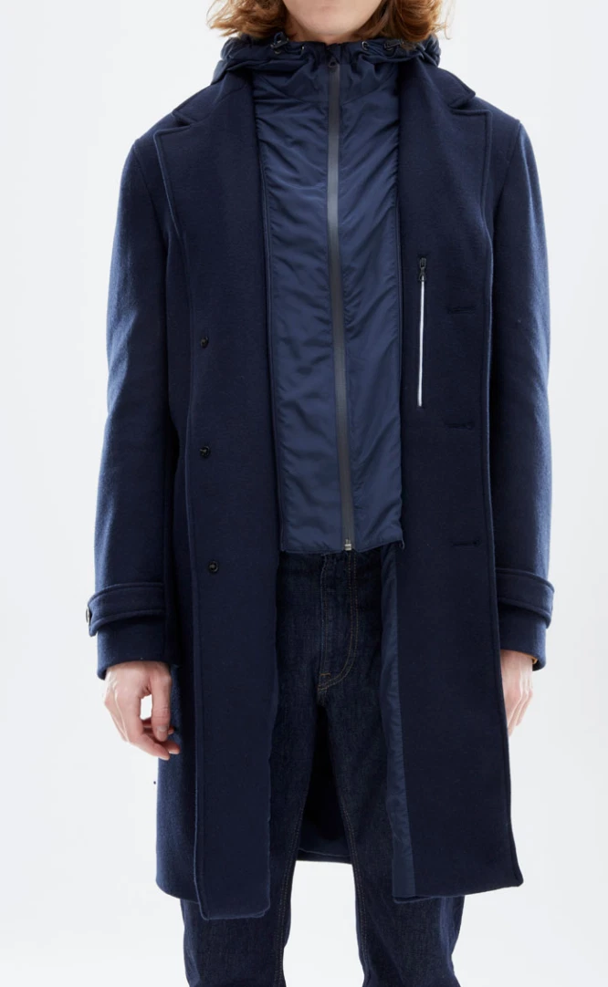 Manteau Lacoste Homme Laine Bleu Marine Doubl T48 NEUF ETIQUETTE