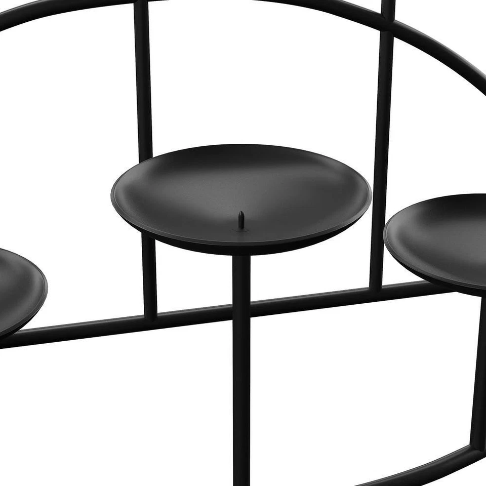 Candelabro de 10 plataformas soporte de metal negro hogar mesa chimenea decoración Foto 3 de 4