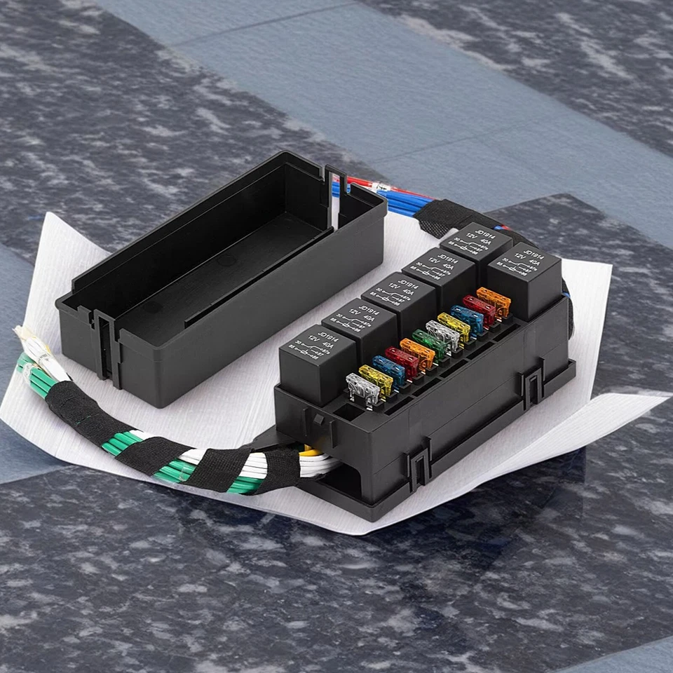 Car Modified 11-Way Relay Fuse Box 5Pin 12V 40A 6Relay With Pre-Wires WaterproQm - Image 2 of 4