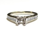 14k white gold .49ct VS G semi mount engagement ring 3.6g vintage size 4.5 — photo 1