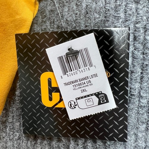 Caterpillar CAT Shirt Mens 2XL XXL Yellow Long Sleeve Crew Neck Casual Work New - Picture 12 of 14