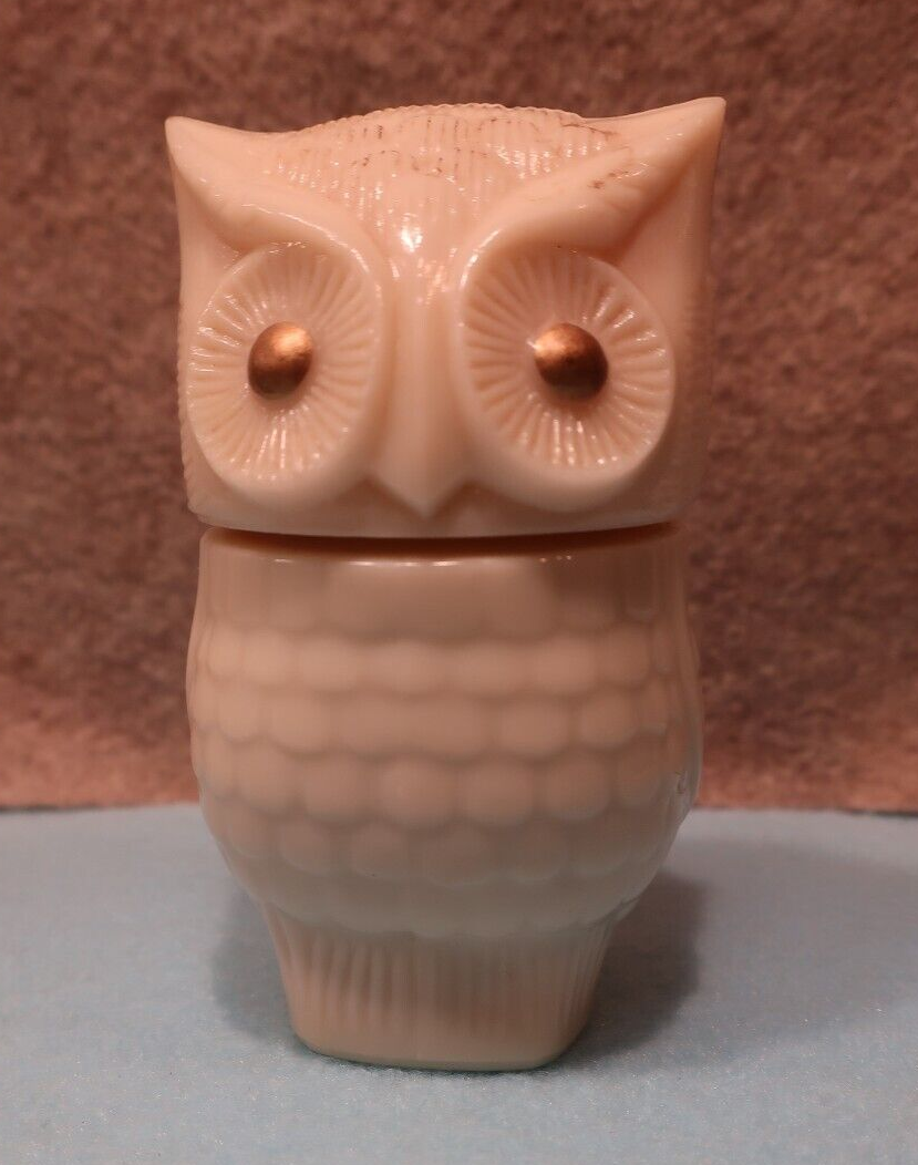 Vintage Avon Milk Glass White Owl Sachet Perfume Bottle Jar