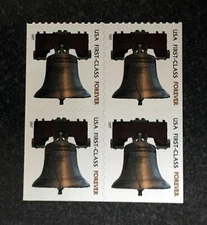 2007USA #4125 Forever Liberty Block of 4 From Booklet (#V1111)  Mint