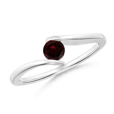 Sterling Silver Garnet Gemstone Elegant January Birth Mother Stackable Ring US 7