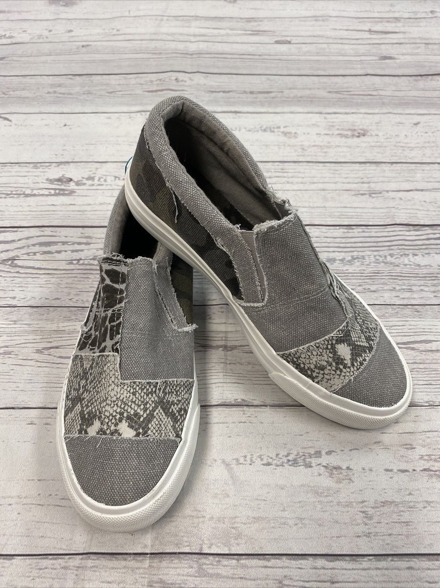 Blowfish Malibu Maddox Smoke Snake Print Canvas Slip on Sneaker